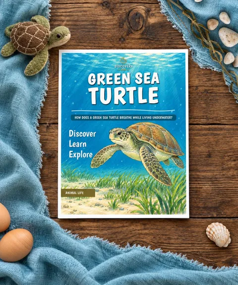 Green Sea Turtle printable unit cover